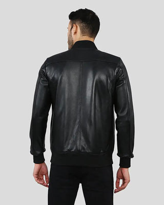 Men's Porf Black Bomber Leather Jacket – view 6