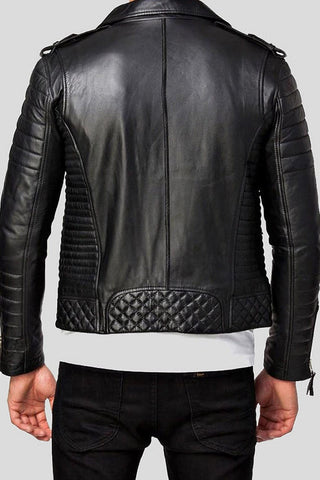 Men's Ambrose Black Panelled Moto Leather Jacket – lookbook video