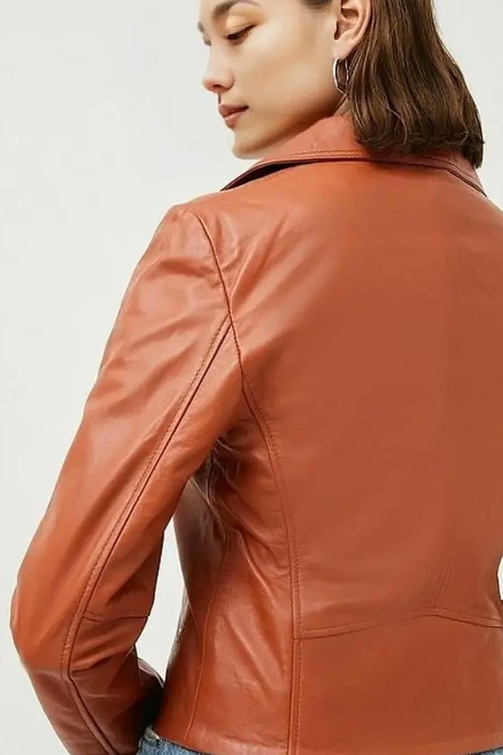 Women's Autumn Blaze Moto Tan Leather Jacket – lookbook video