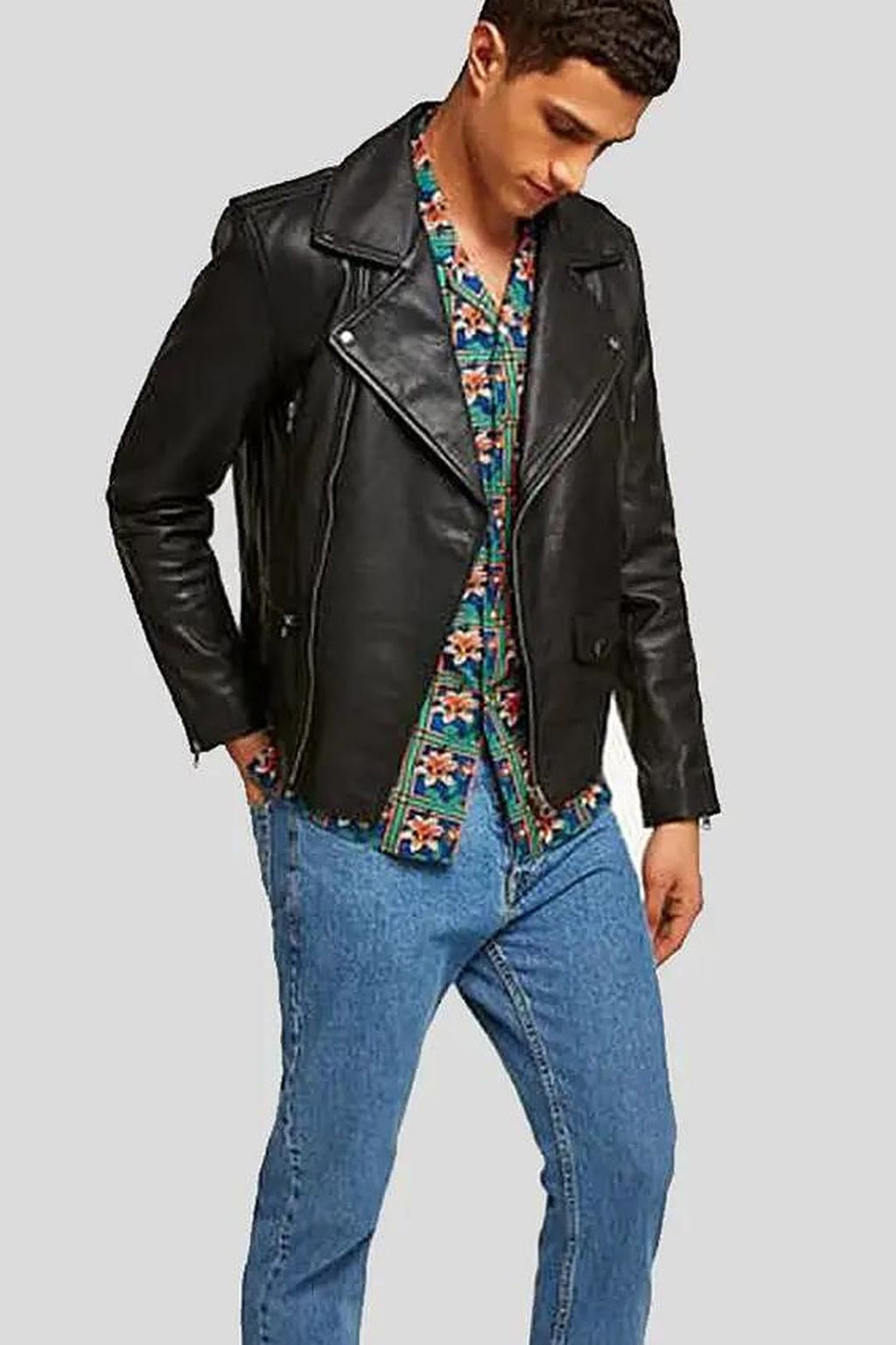 Men's Aydan Black Motorcycle Leather Jacket – lookbook video