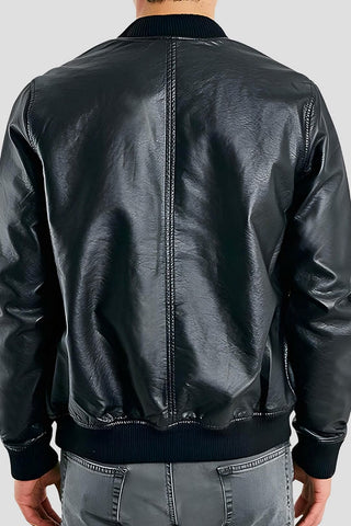 Men's Bailei Black Bomber Leather Jacket – lookbook video