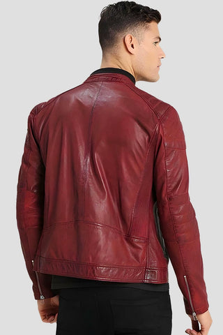 Men's Ben Red Moto Leather Jacket – lookbook video