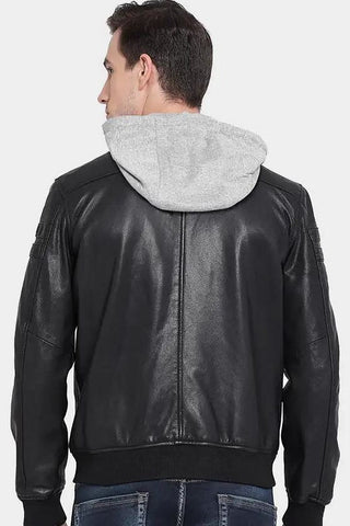 Men's Brice Black Hooded Leather Jacket – lookbook video