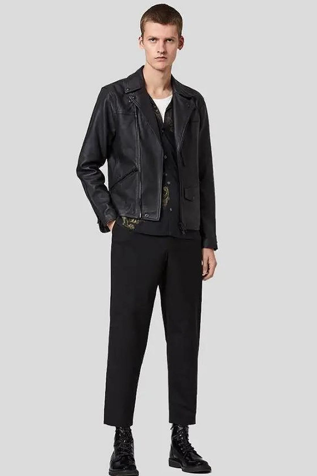 Men's Caleb Black Moto Leather Jacket – lookbook video