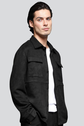 Men's Casper Black Suede Jacket with Utility Pockets – lookbook video