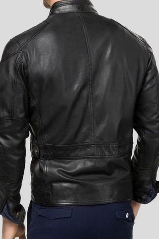Men's Charles Black Moto Leather Jacket – lookbook video