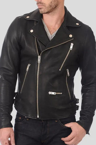 Men's Coby Black Moto Leather Jacket – lookbook video