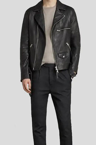 Men's Connor Black Motorcycle Leather Jacket – lookbook video