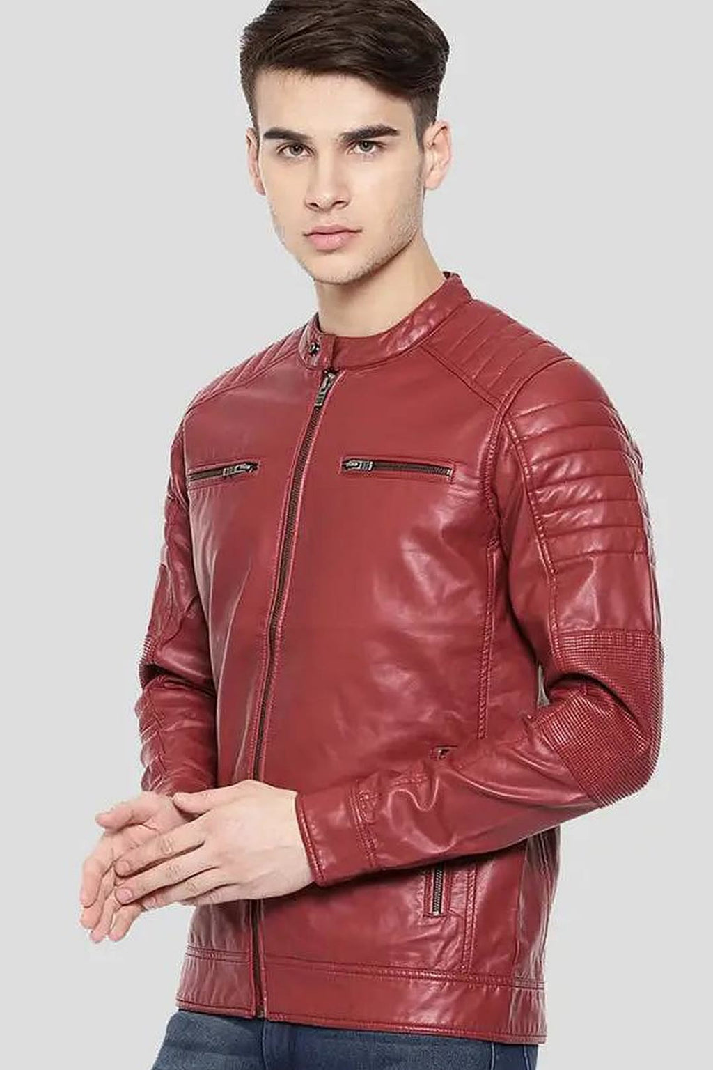 Men's Cooper Red Quilted Leather Jacket – lookbook video