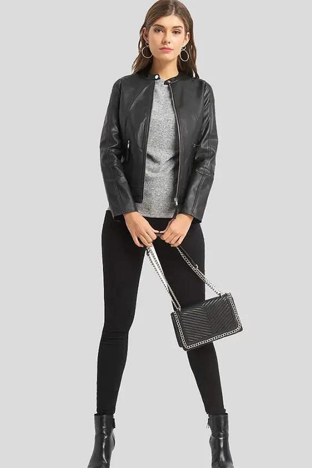 Women's Cora Black Moto Leather Jacket – lookbook video