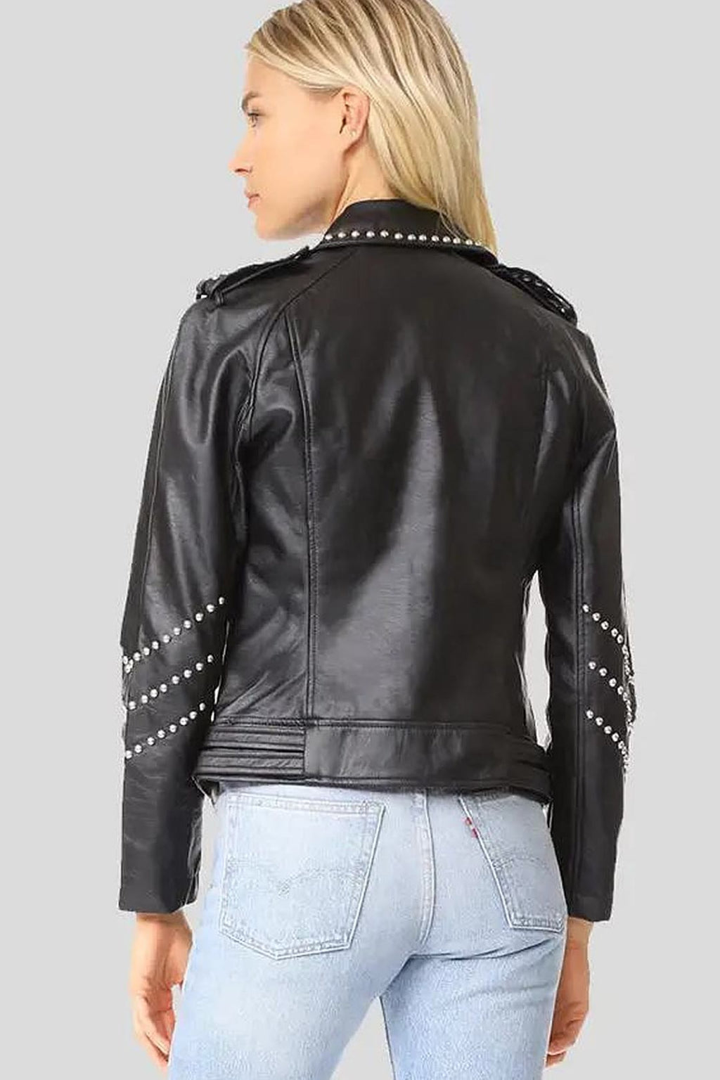 Women's Dani Black Studded Leather Jacket – lookbook video