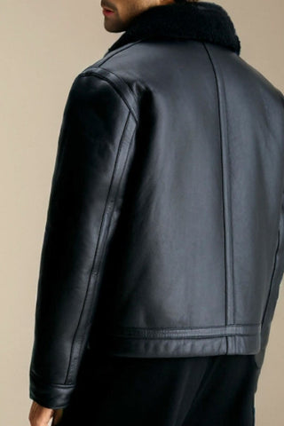 Men's Dastan Shearling Racer Leather Jacket – lookbook video