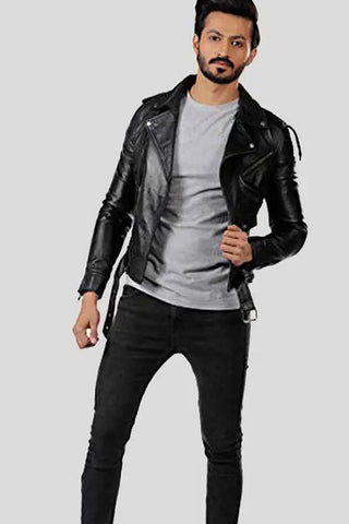 Men's Donn Black Vintage Motorcycle Leather Jacket – lookbook video