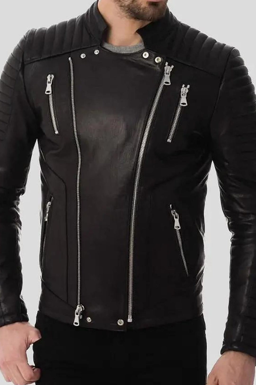 Men's Dwite Black Quilted Leather Jacket – lookbook video