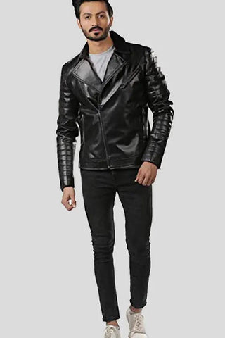Men's Elex Black Motorcycle Leather Jacket – lookbook video