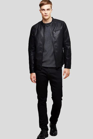 Men's Eric Black Racer Leather Jacket – lookbook video
