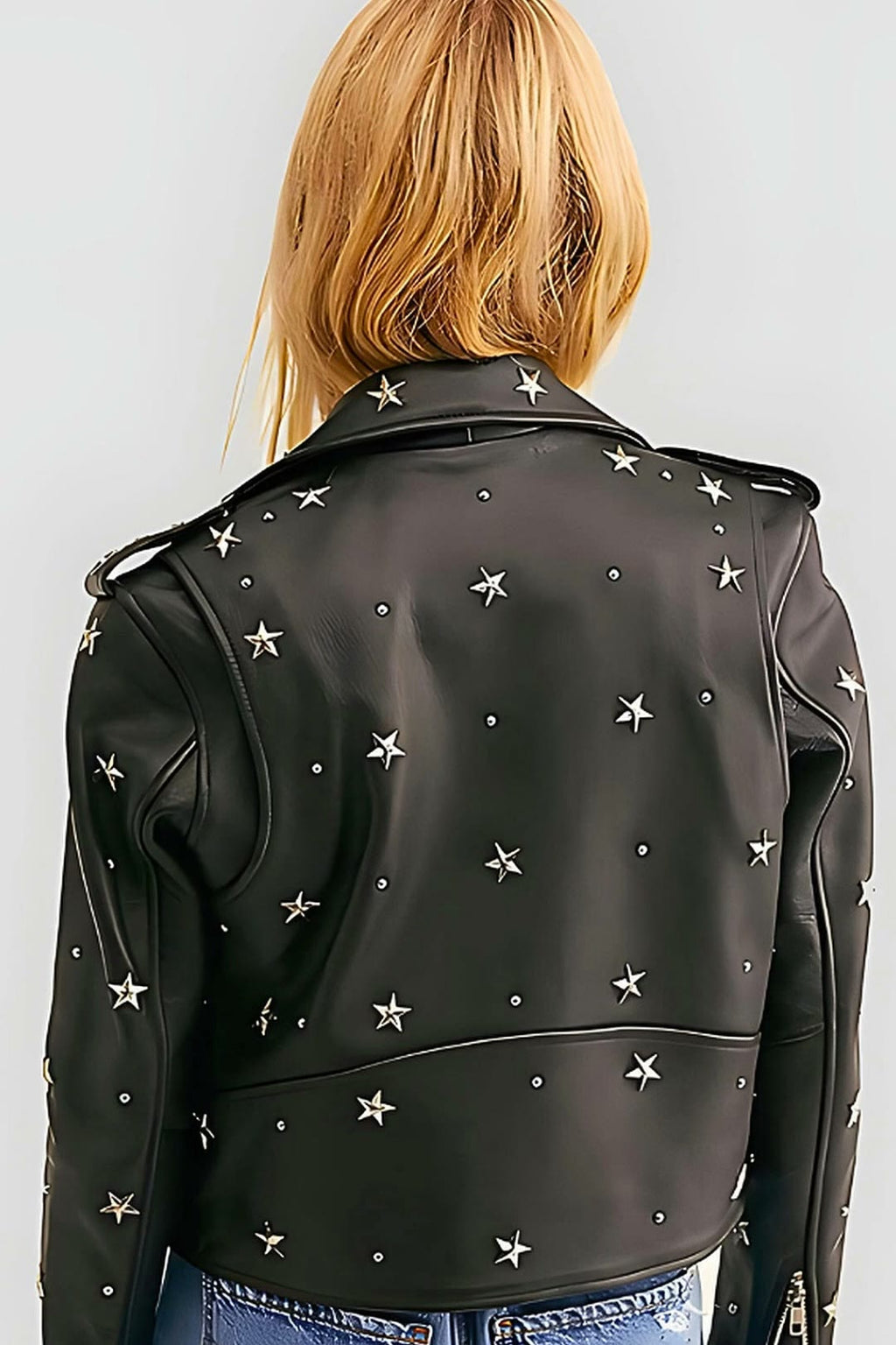 Women's Eva Black Studded Leather Jacket – lookbook video