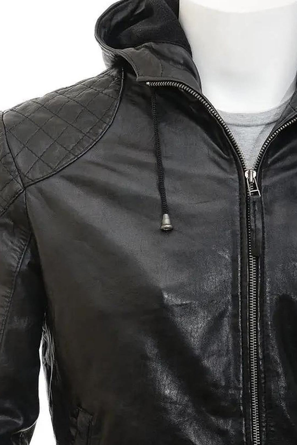 Men's Franc Black Hooded Leather Jacket – lookbook video
