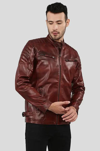 Men's Fred Brown Racer Leather Jacket – lookbook video