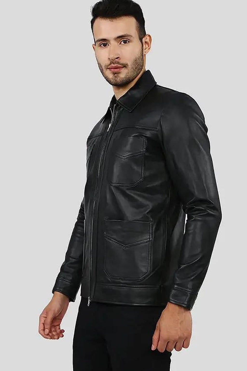 Men's Freddie Black Moto Leather Jacket – lookbook video