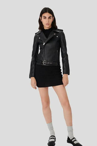Women's Frejya Black Moto Leather Jacket – lookbook video