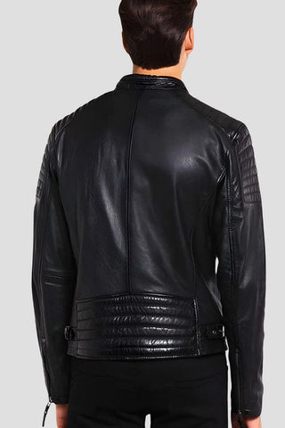 Men's Greg Black Racer Leather Jacket – lookbook video