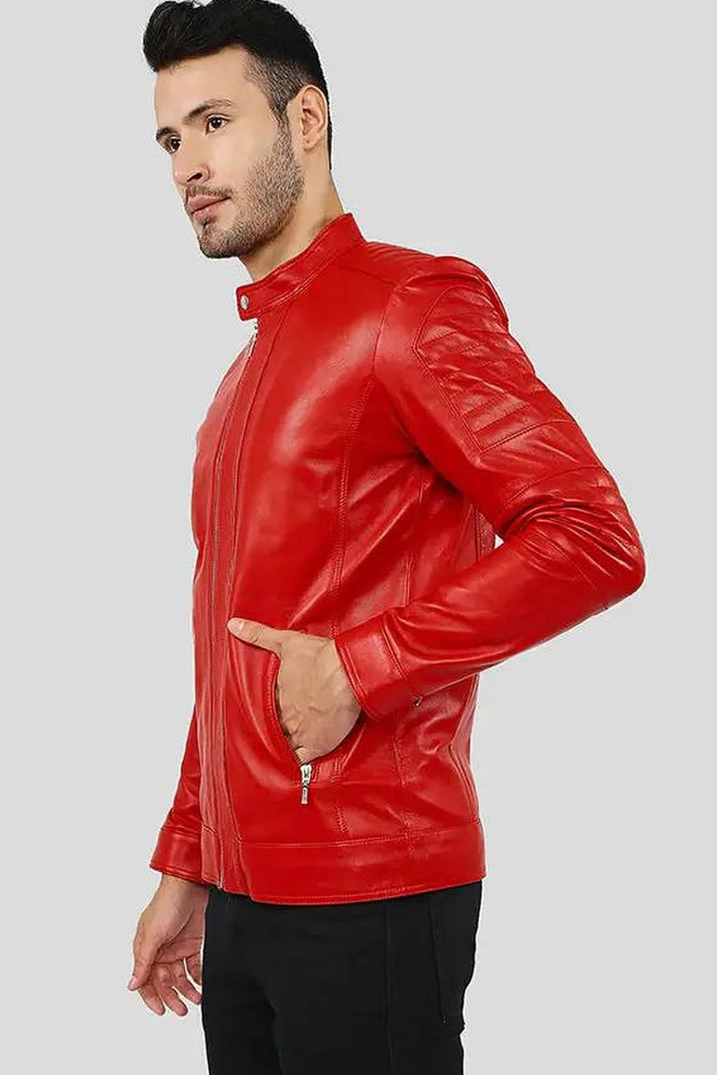 Men's Gyles Red Quilted Leather Jacket – lookbook video