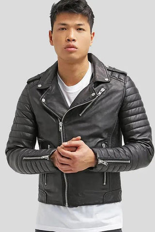 Men's Harl Black Quilted Leather Jacket – lookbook video