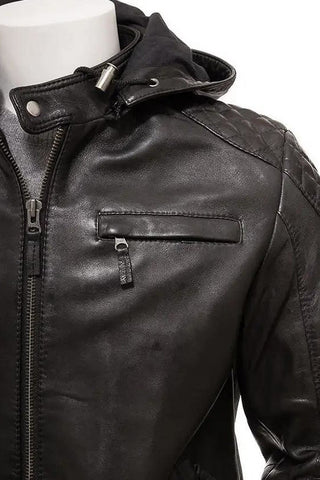 Men's Jami Black Hooded Leather Jacket – lookbook video