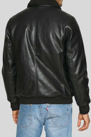 Men's Jett Black Bomber Leather Jacket – lookbook video