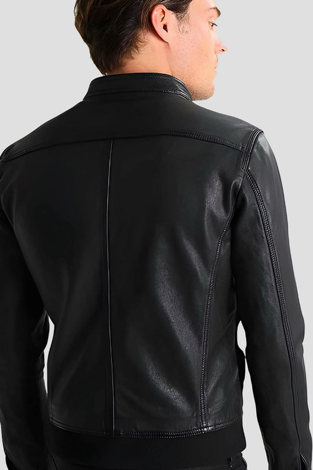 Men's Juan Black Racer Leather Jacket – lookbook video