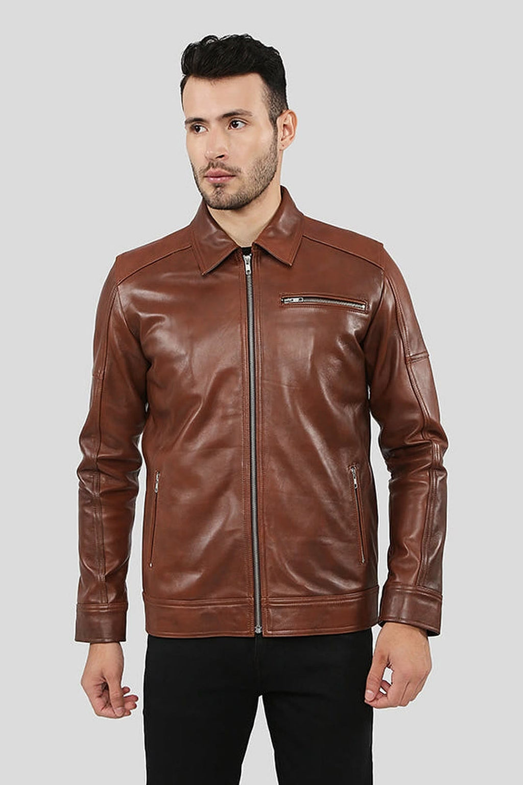 Men's Leroy Brown Racer Leather Jacket – lookbook video