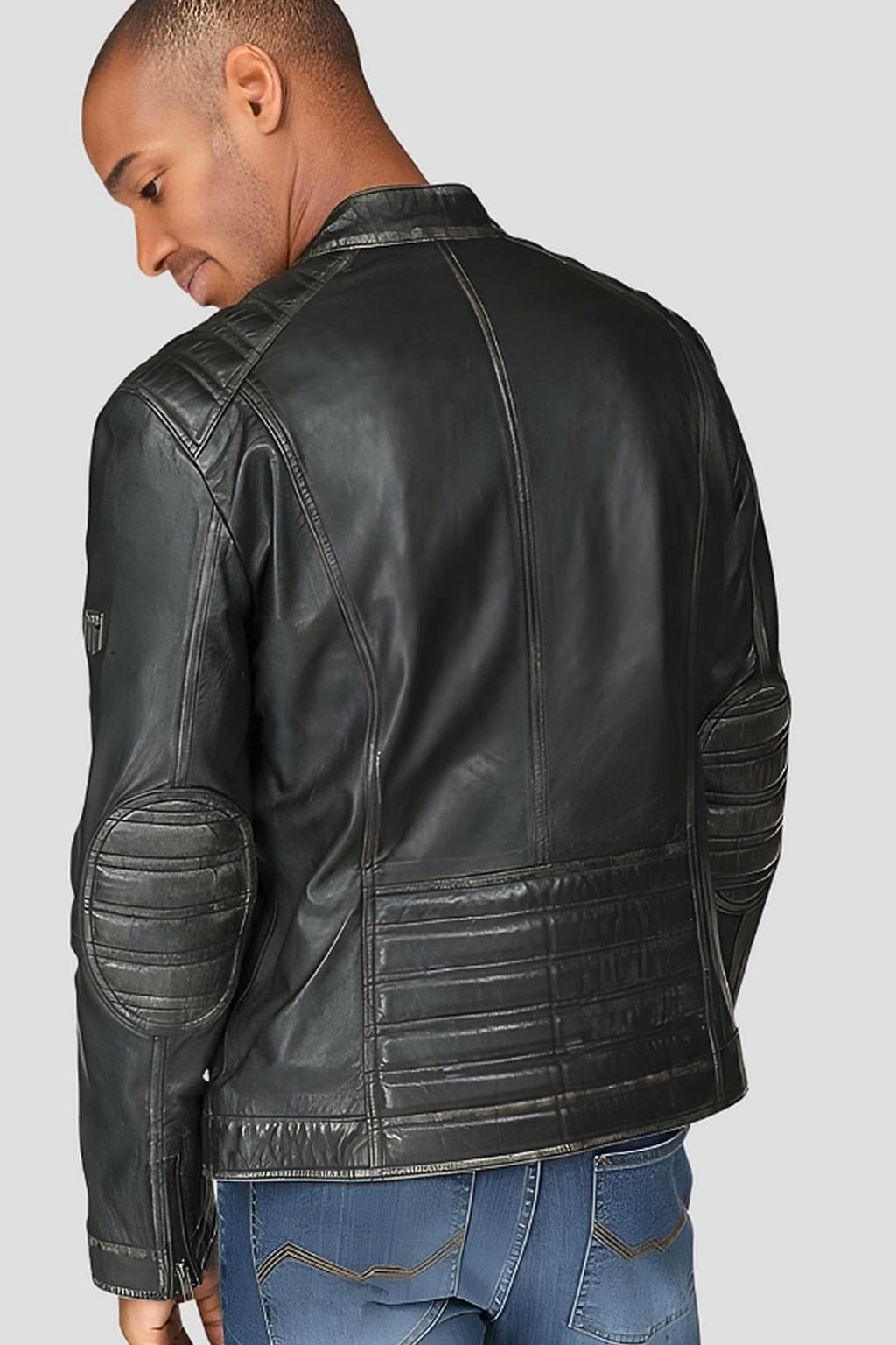 Men's Lucas Black Motorcycle Leather Jacket – lookbook video
