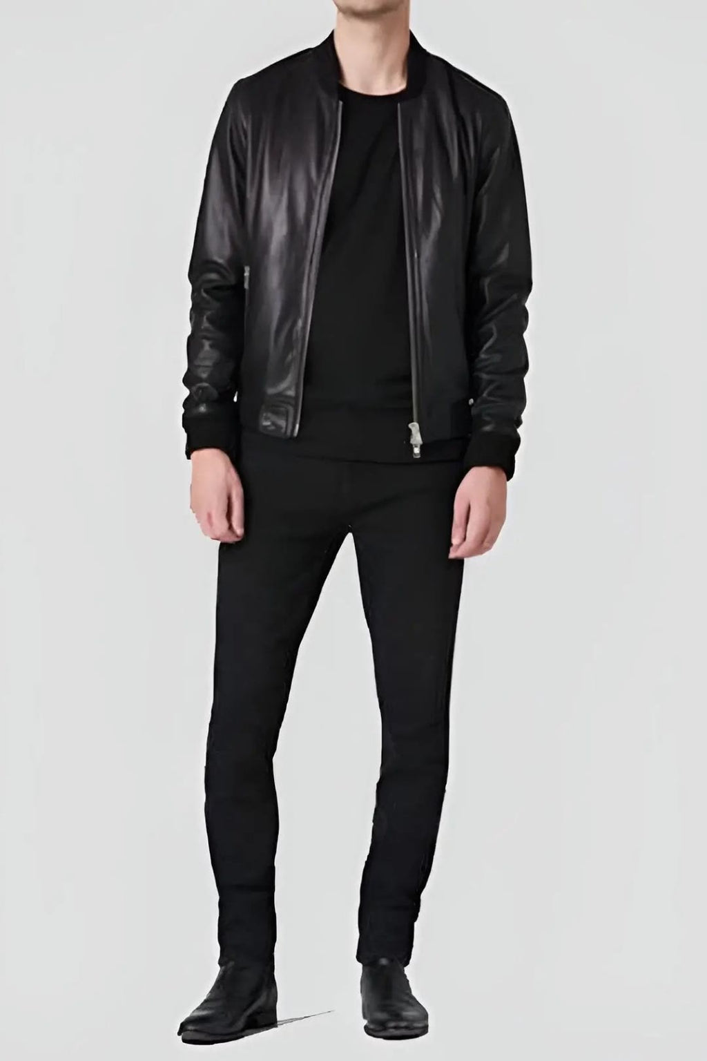 Men's Luke Black Bomber Leather Jacket – lookbook video