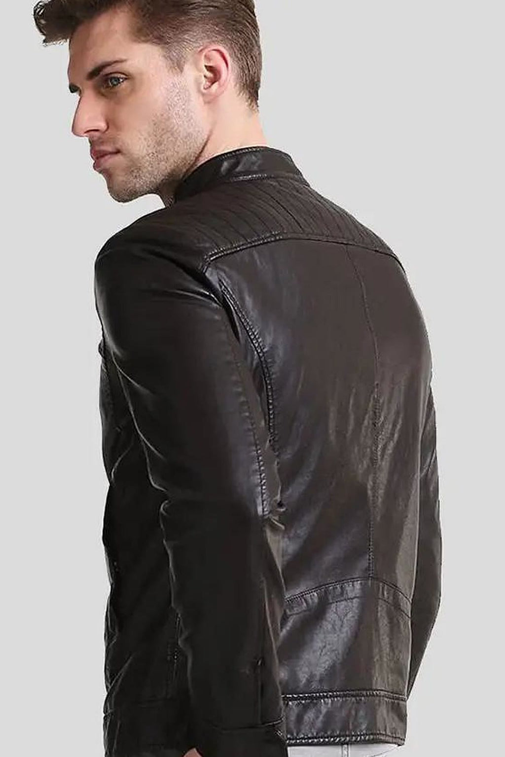 Men's Mark Black Racer Leather Jacket – lookbook video