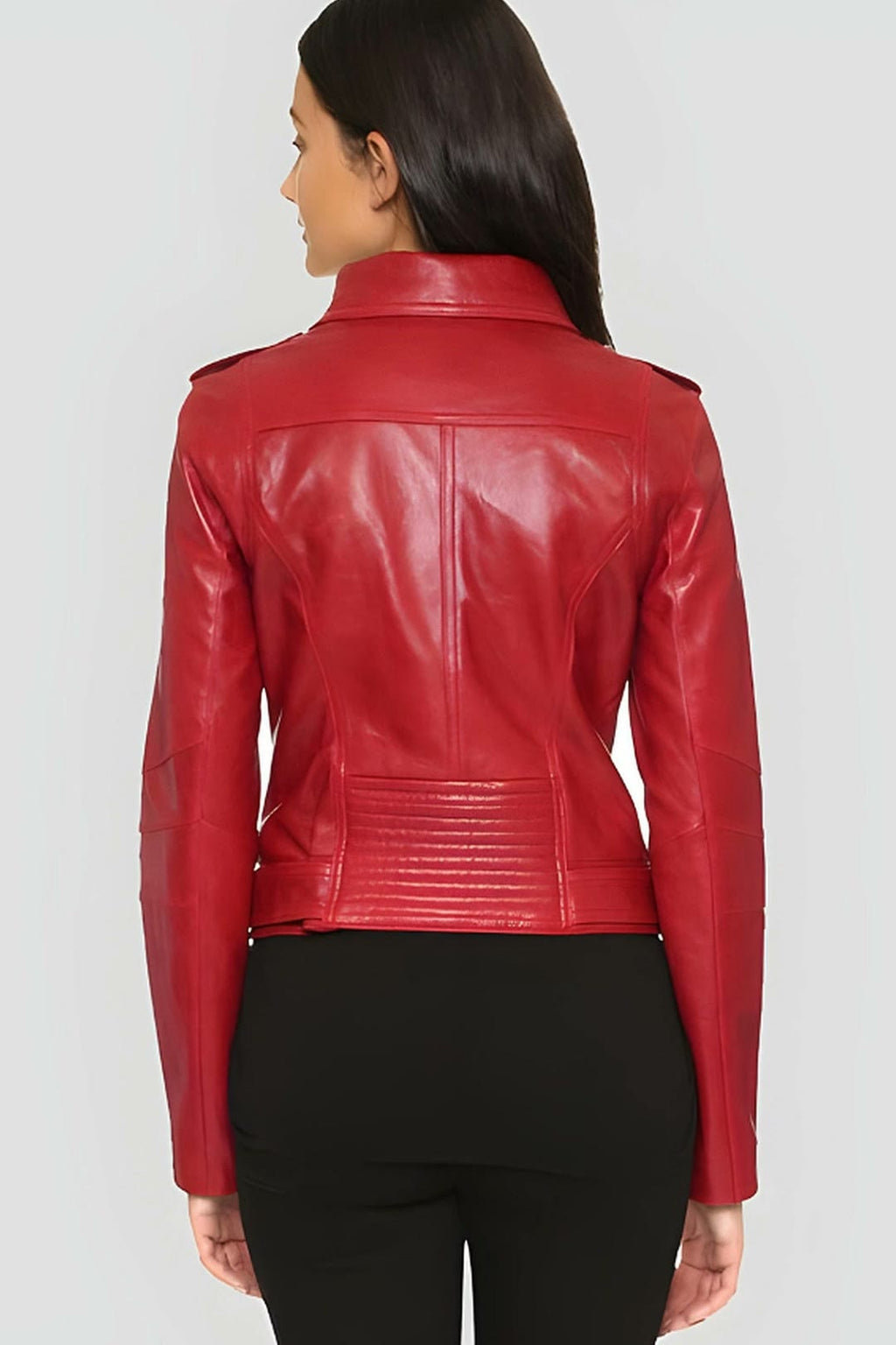 Women's Mavis Red Moto Leather Jacket – lookbook video