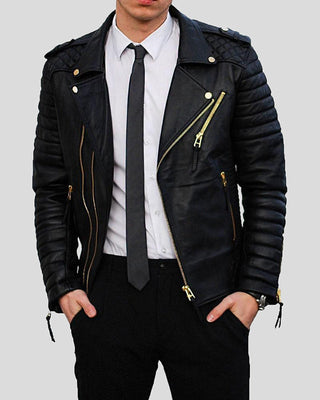 Men's Beckett Black Quilted Leather Jacket