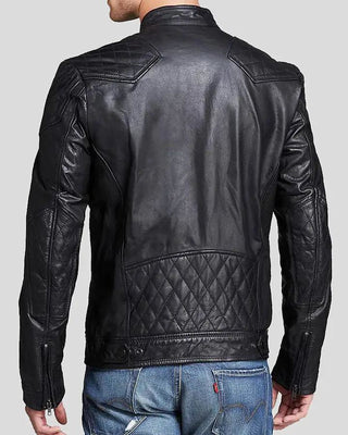 Men's Frits Black Quilted Leather Jacket – view 2