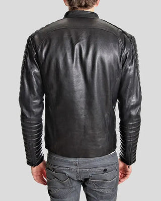 Men's Iwan Black Quilted Genuine Leather Jacket – view 2