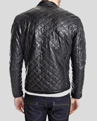 Men's Kyler Black Quilted Leather Jacket – view 2