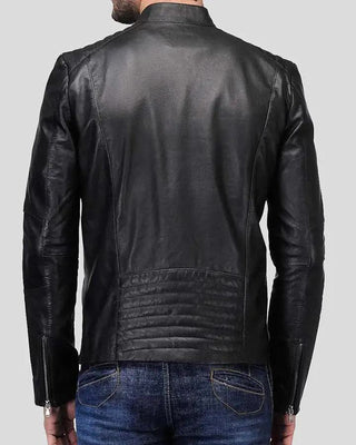 Men's Nyle Black Quilted Lambskin Leather Jacket – view 2
