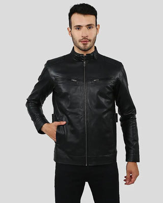 Men's Rory Black Biker Leather Jacket