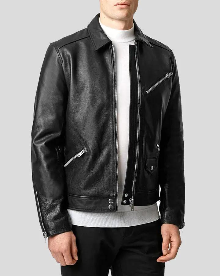 Benn Black Motorcycle Leather Jacket 3