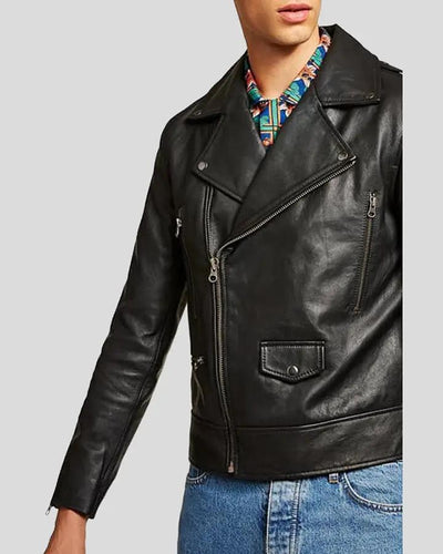 Aydan Black Motorcycle Leather Jacket