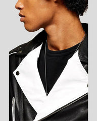 Colvert Black & White Motorcycle Leather Jacket