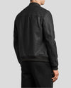 Denzel Black Bomber Leather Jacket