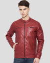 Cooper Red Quilted Leather Jacket