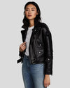 Florence Black Biker Leather Jacket