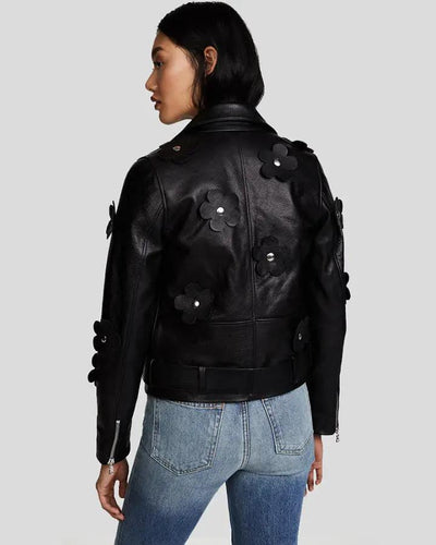 Florence Black Biker Leather Jacket