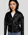 Florence Black Biker Leather Jacket
